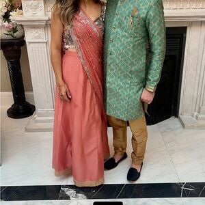 Elegant Coral Lehenga Set